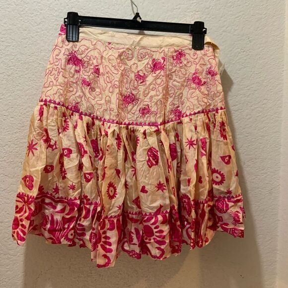 ALÉMAIS esmerelda Printed Mini Skirt 100% silk - Picture 4 of 10